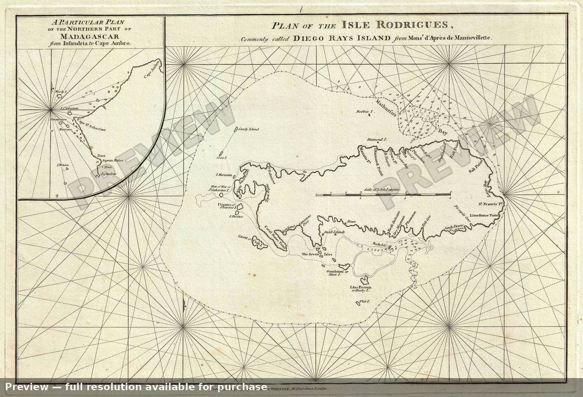 Antique map: Isle Rodrigues, 1794, 1794