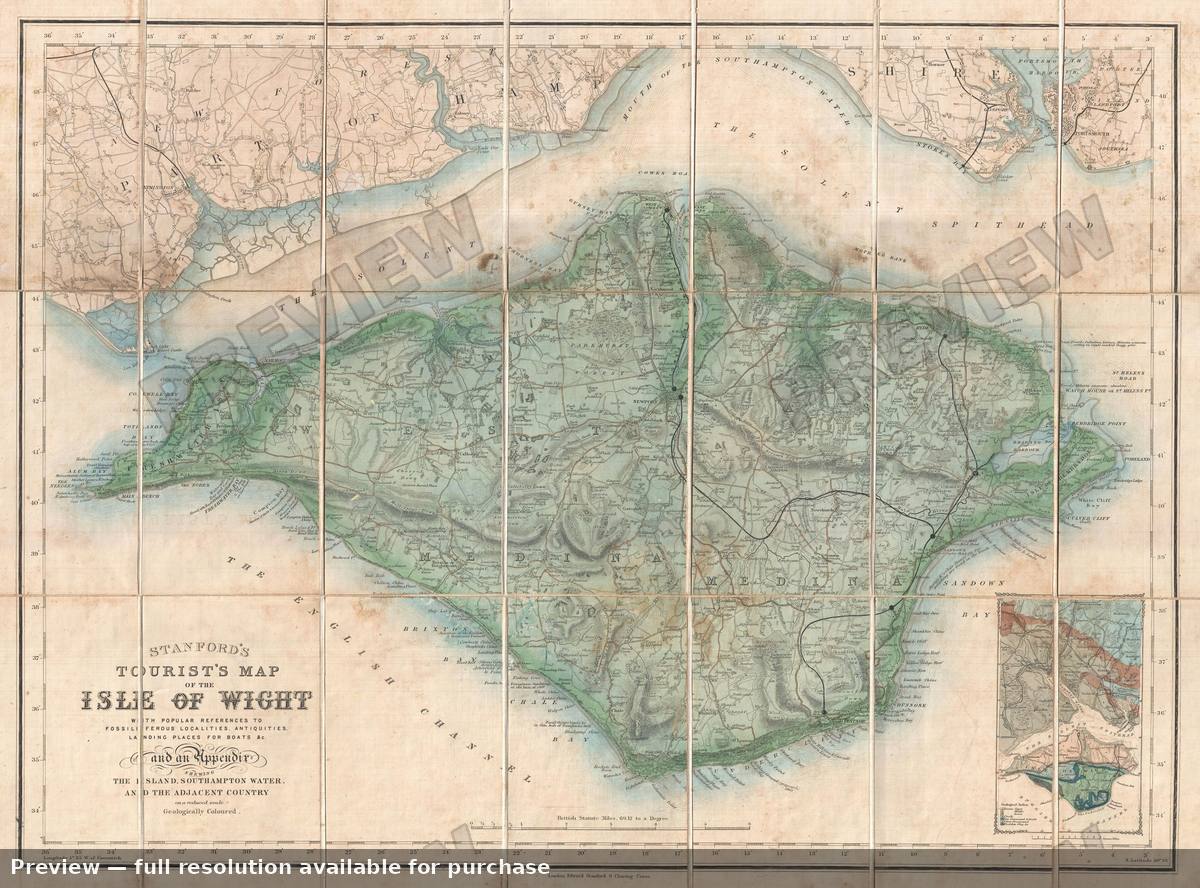 Antique map: Isleof Wight, 1879, 1879