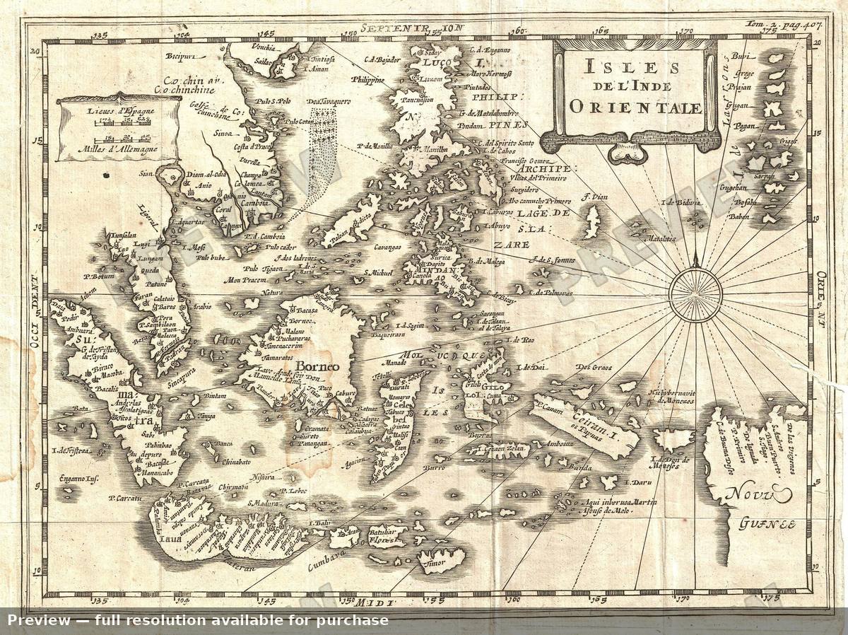 Antique map: Isles Inde Orientale, 1700