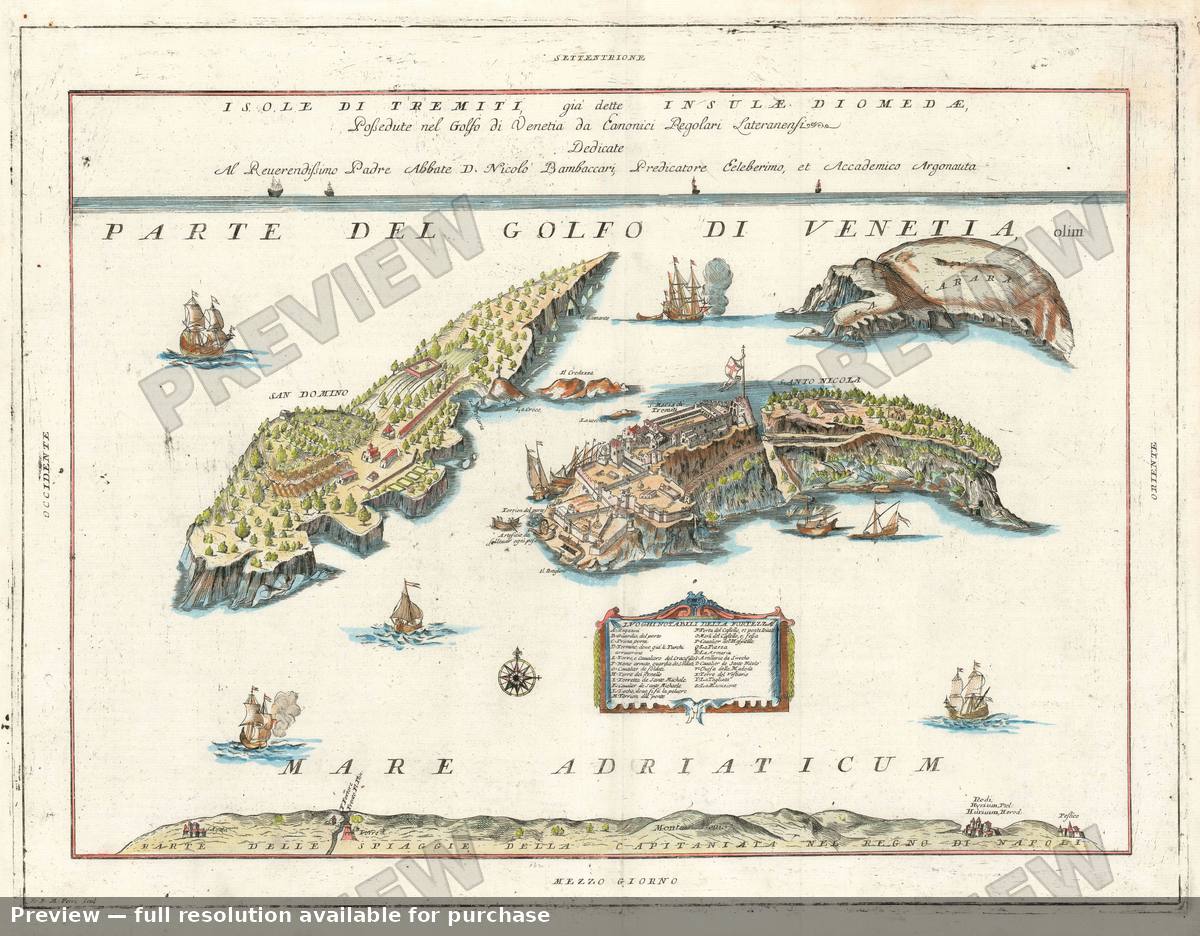 Antique map: Isole Tremiti, 1697