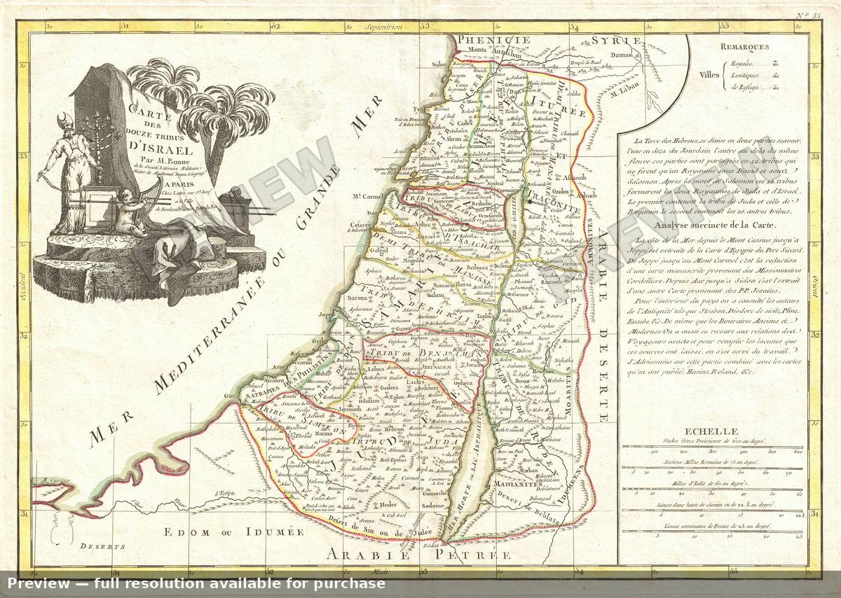 Antique map: Israel, 1770, 1770