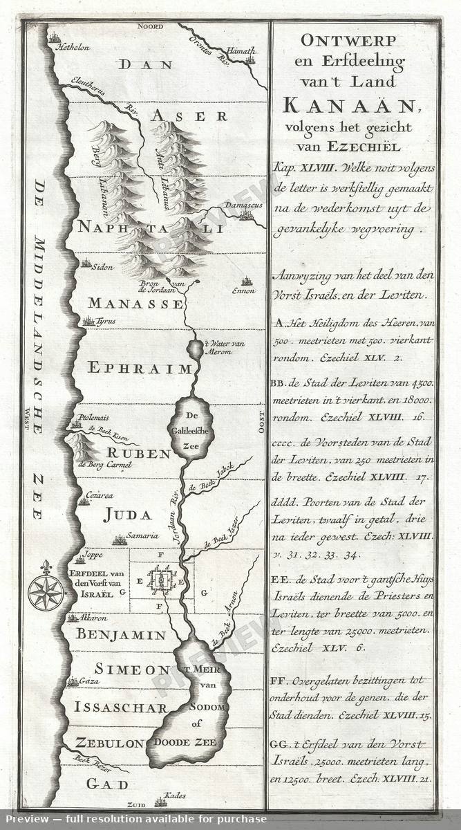 Antique map: Israel, 1729, 1729