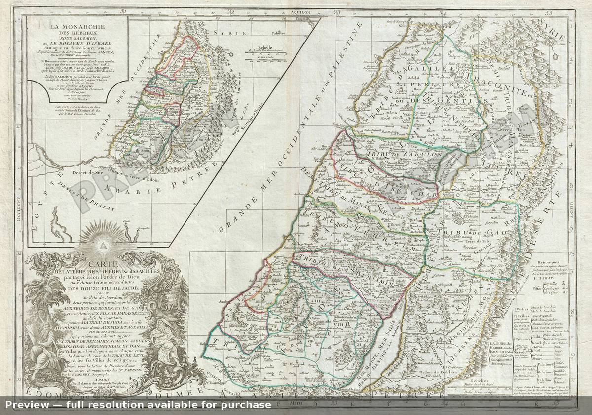 Antique map: Israel Palestine, 1745, 1745