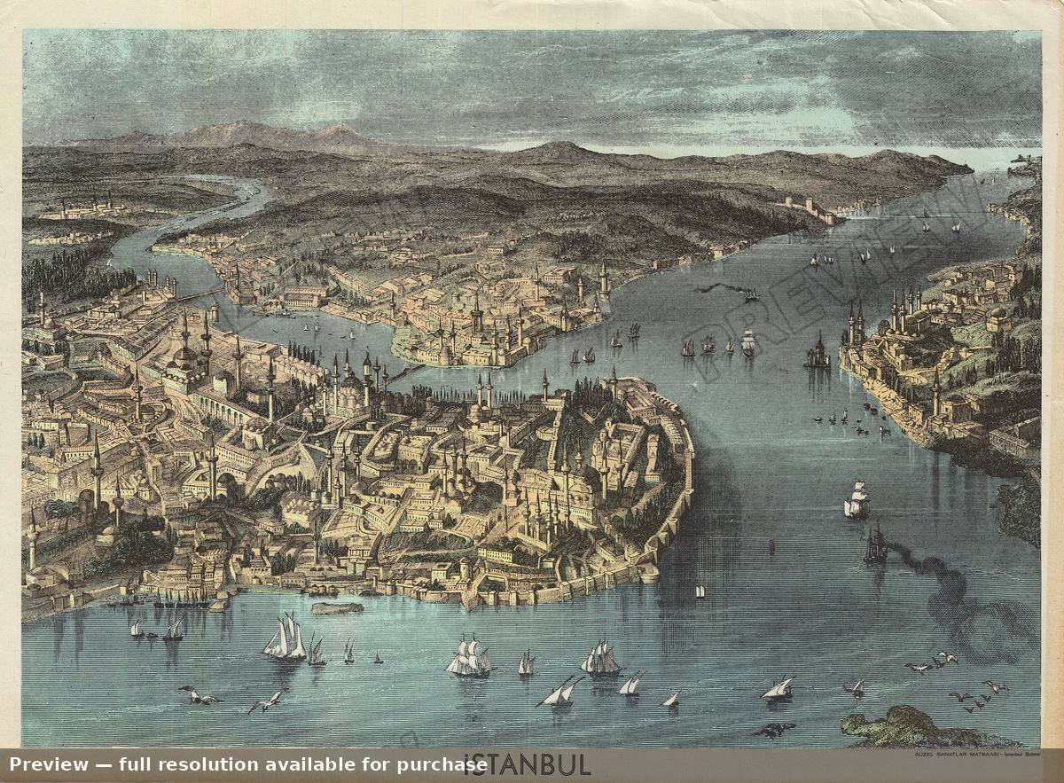 Antique map: Istanbul, 1890, 1890