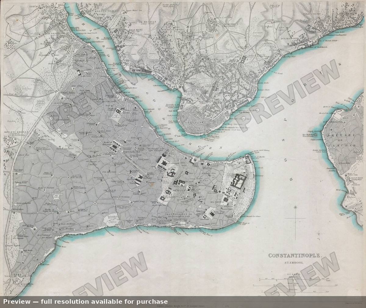 Antique map: Istanbul, 1841, 1841