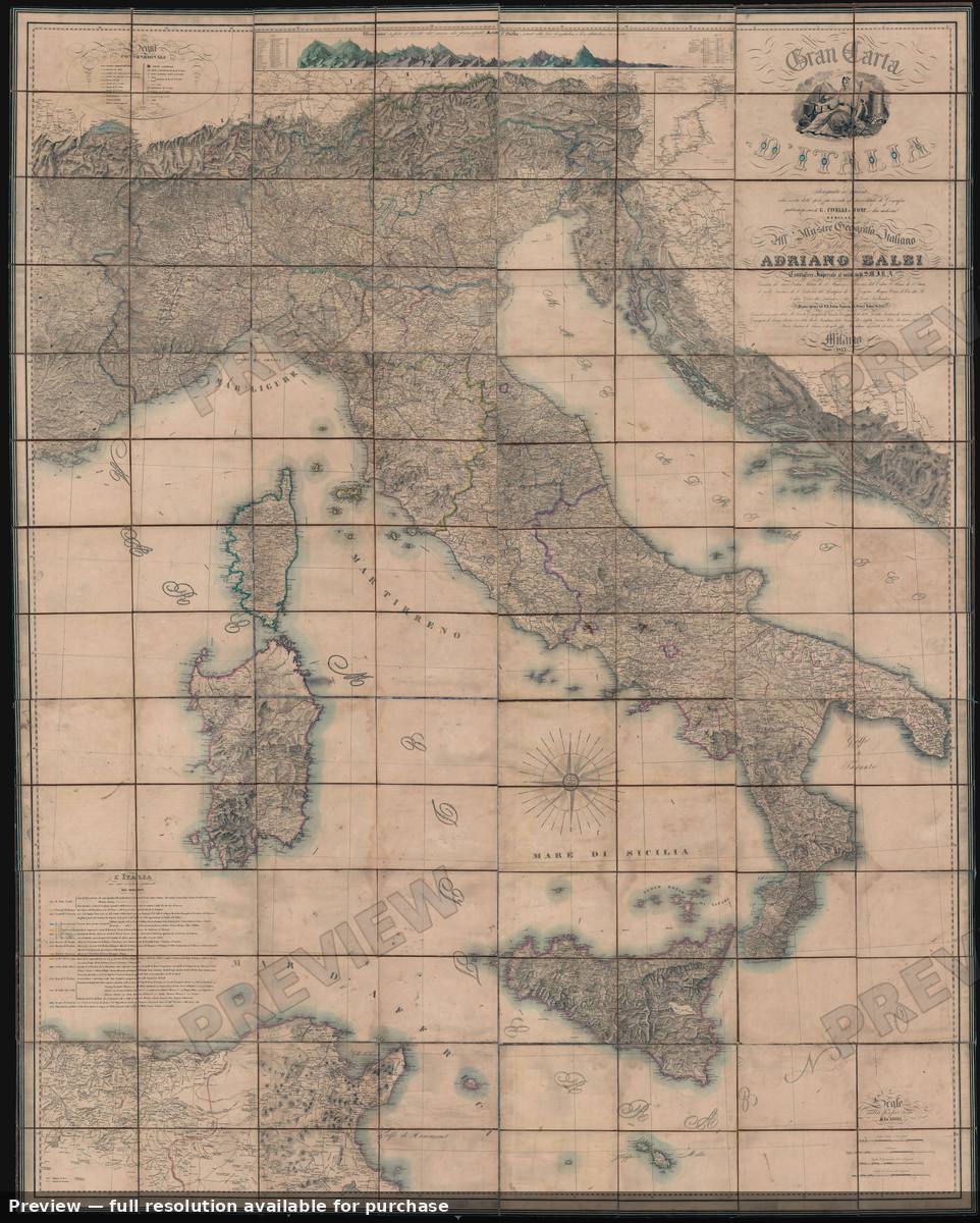 Antique map: Italia, 1853