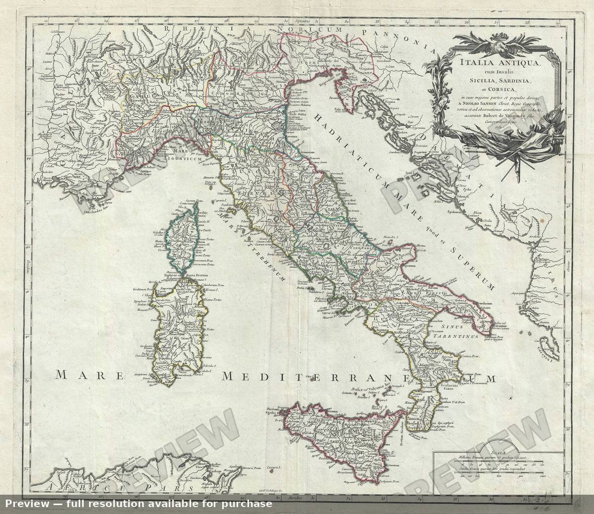 Antique map: Italia Antiqua, 1757, 1757