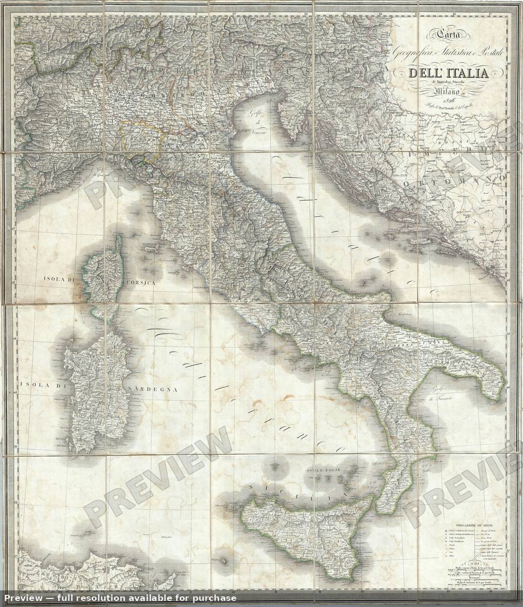 Antique map: Italy, 1826, 1826