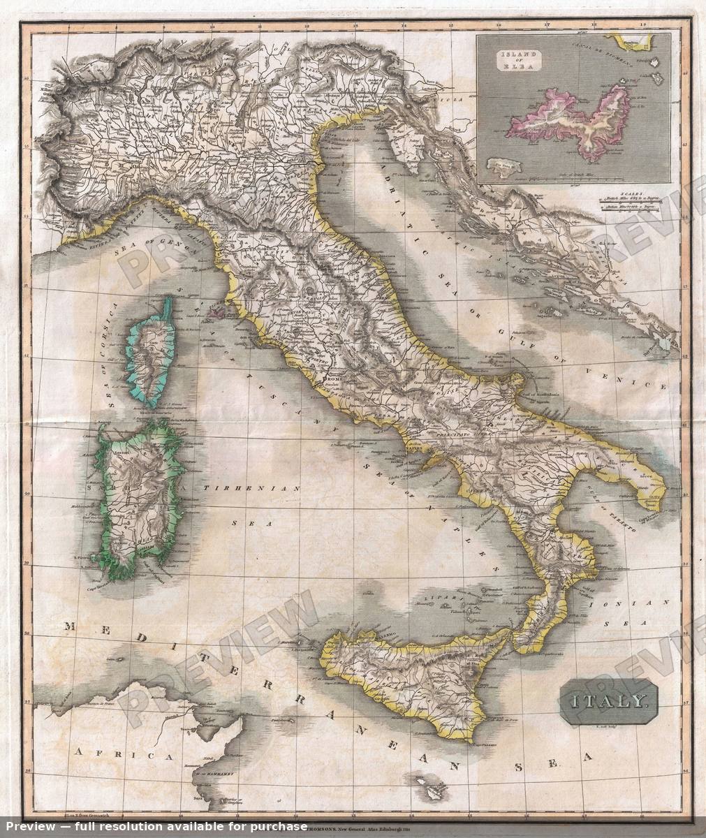 Antique map: Italy, 1814, 1814