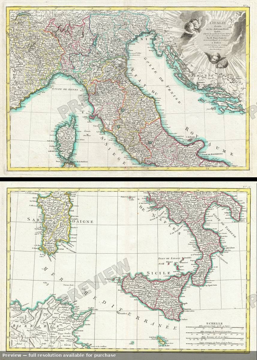 Antique map: Italy, 1783