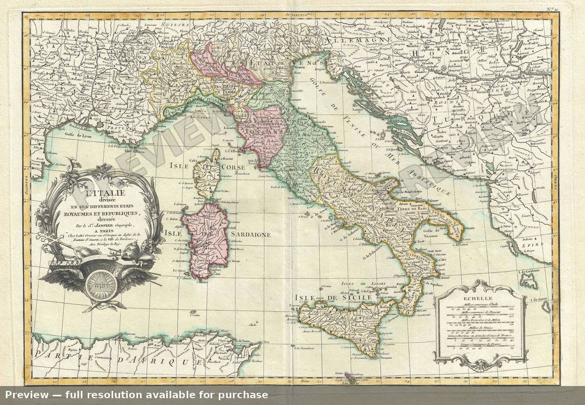 Antique map: Italy 2, 1762, 1762