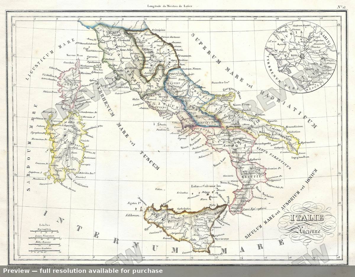 Antique map: Italy Ancient, 1837, 1837