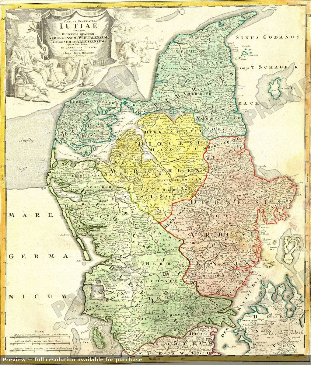 Antique map: Iutiae, 1710, 1710