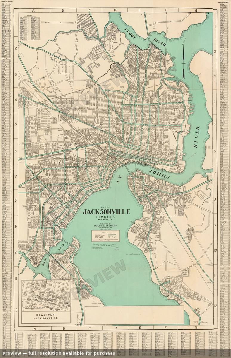 Antique map: Jacksonville, 1930, 1930