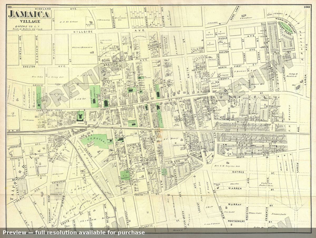 Antique map: Jamaica Village, 1873, 1873