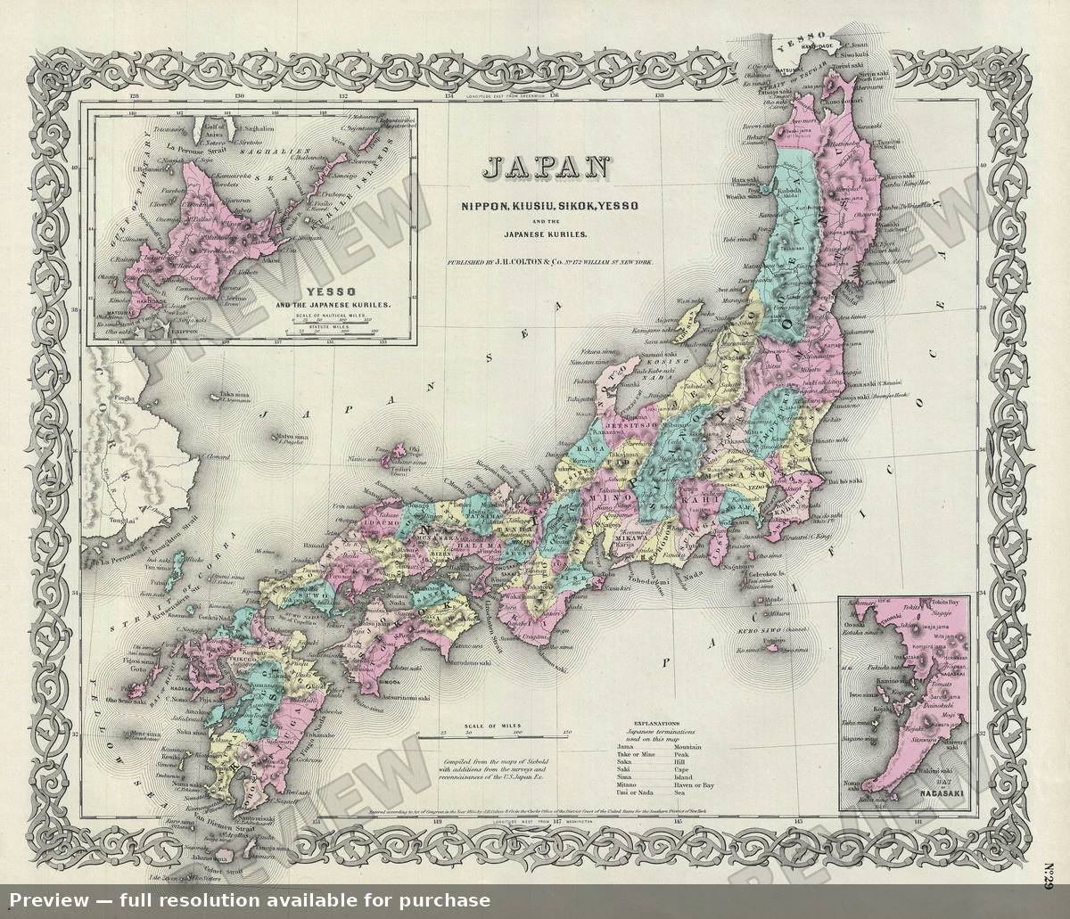 Antique map: Japan, 1856