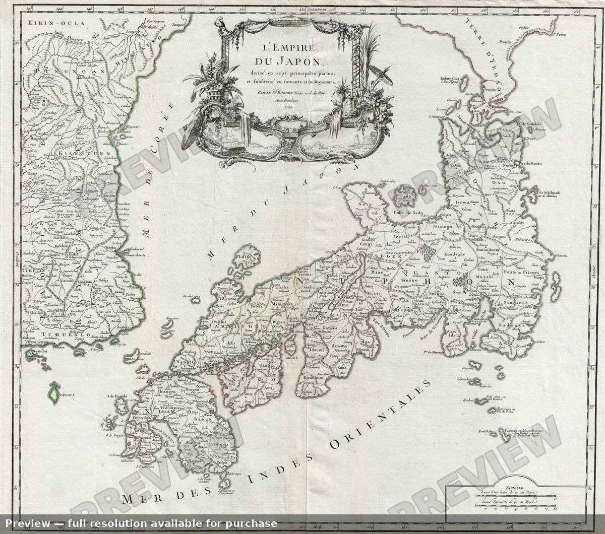 Antique map: Japan, 1750, 1750