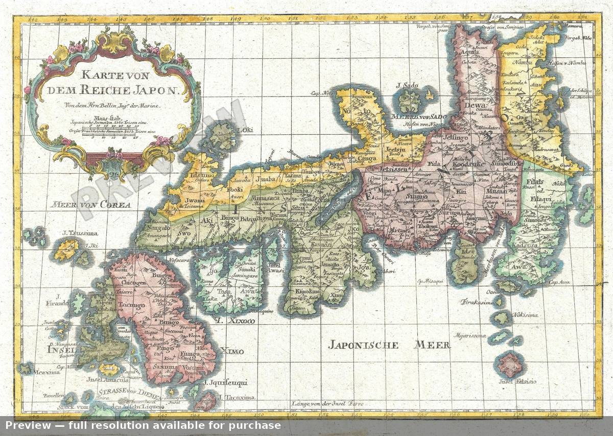 Antique map: Japan 2, 1752, 1752