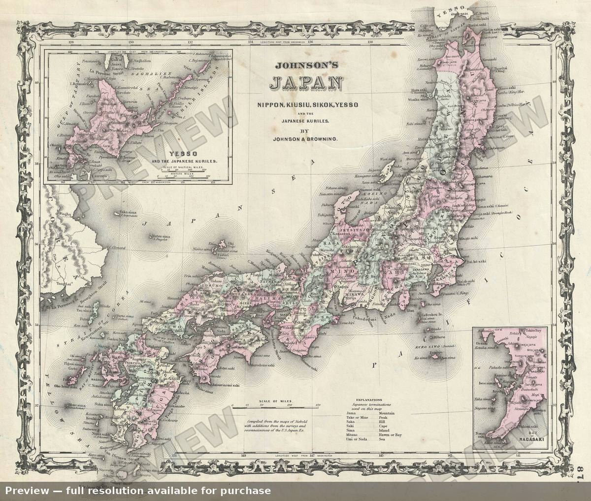 Antique map: Japan 2, 1861, 1861