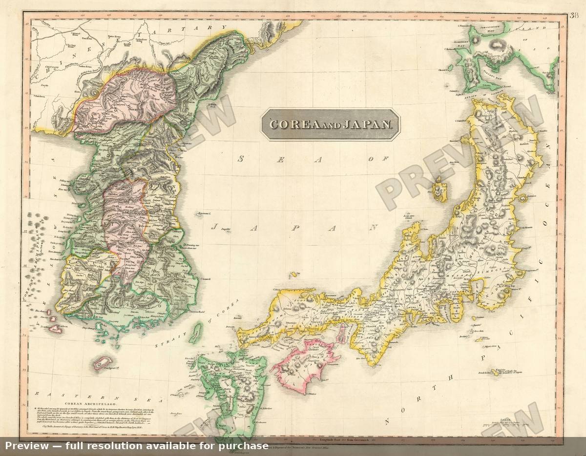 Antique map: Japan Corea, 1821, 1821