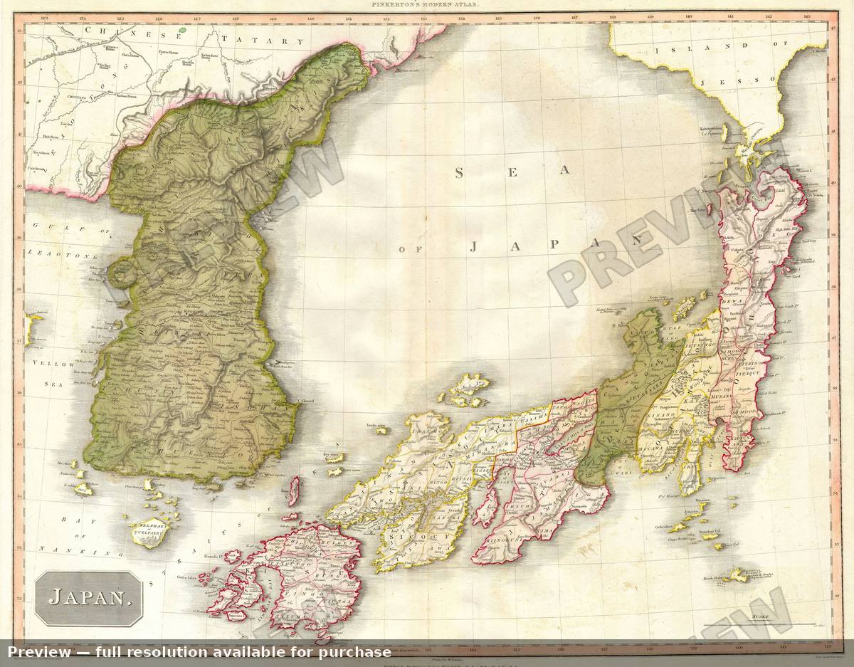 Antique map: Japan Korea, 1818, 1818