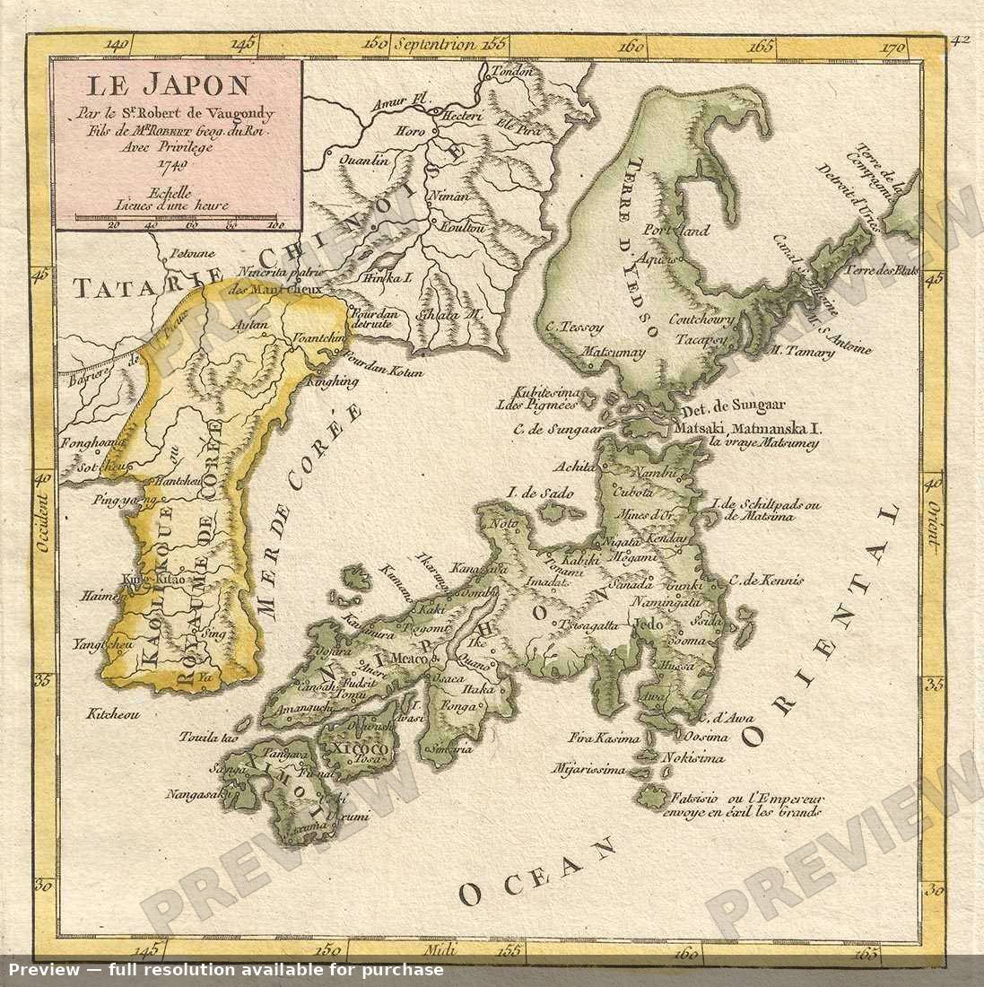 Antique map: Japon, 1749, 1749