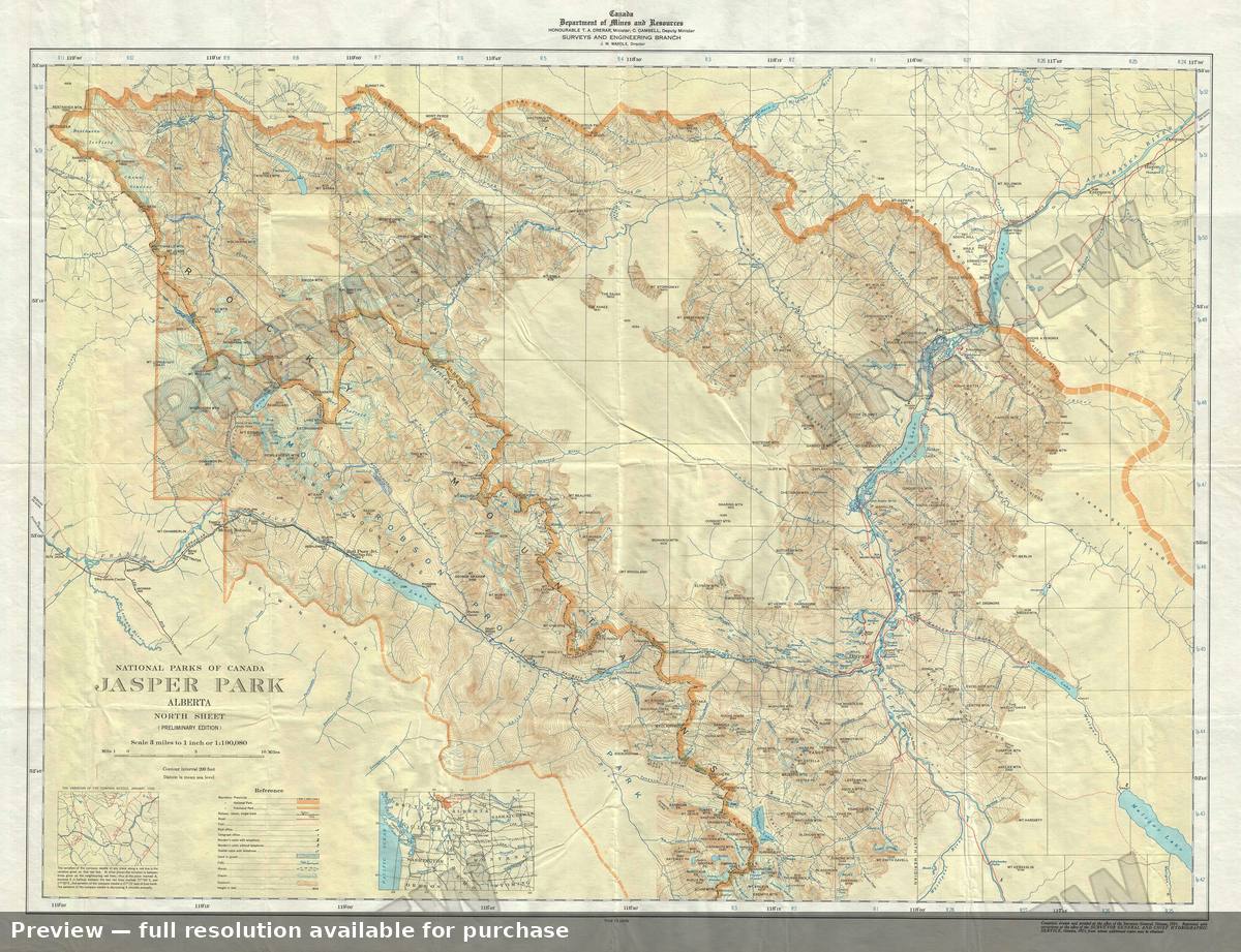 Antique map: Jasper Park, 1939