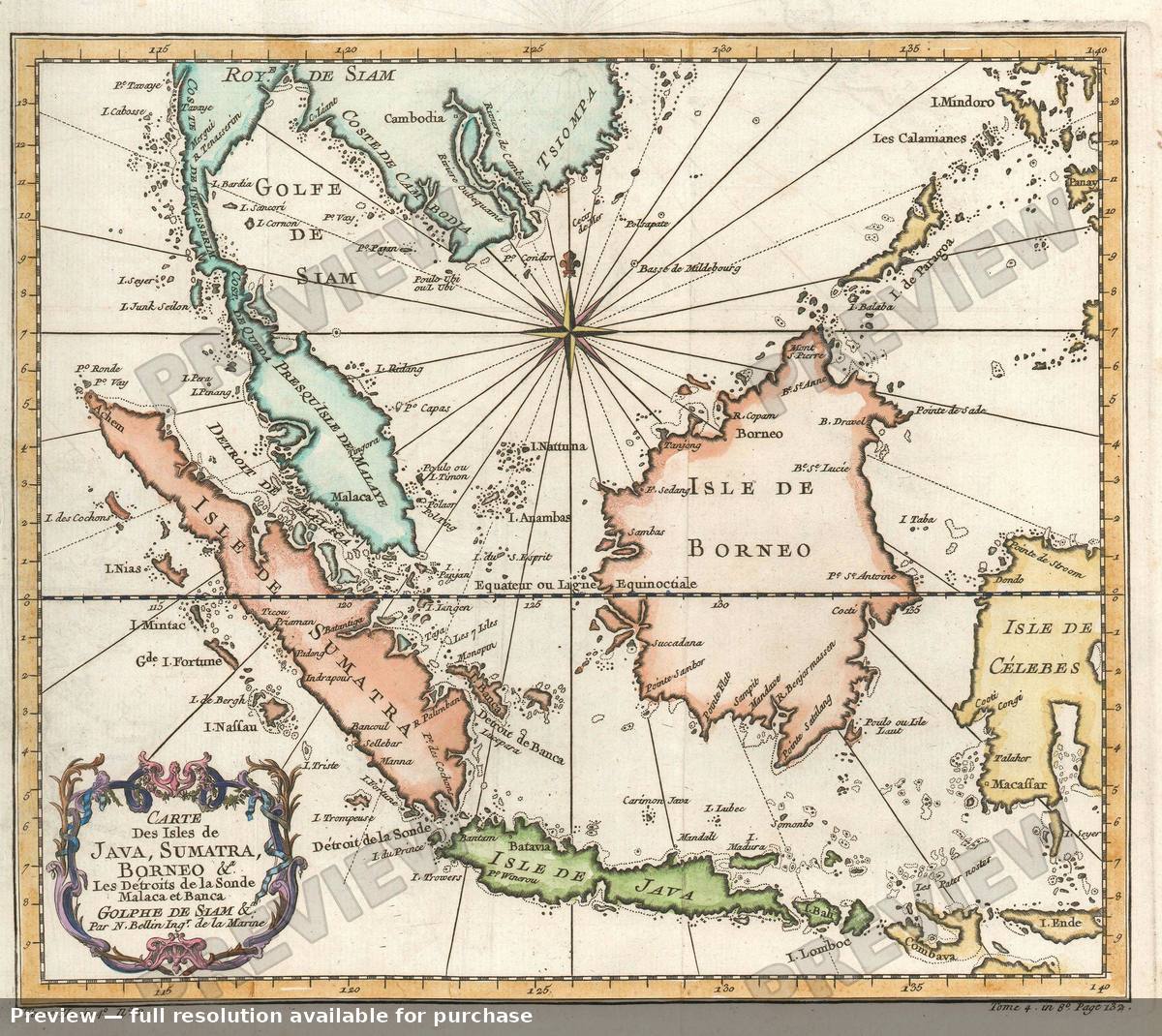 Antique map: Java Sumatra Borneo, 1780, 1780