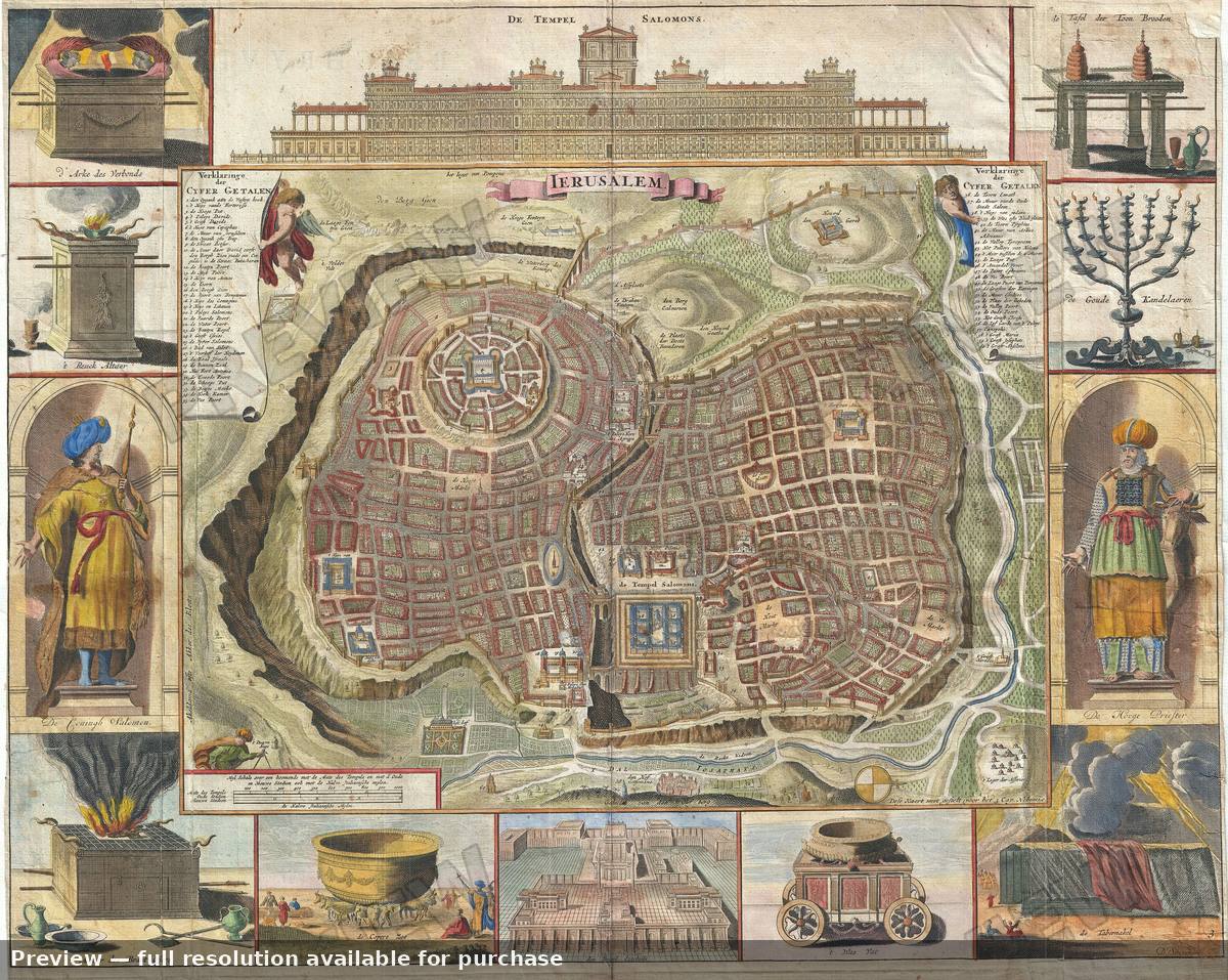 Antique map: Jerusalem, 1702, 1702