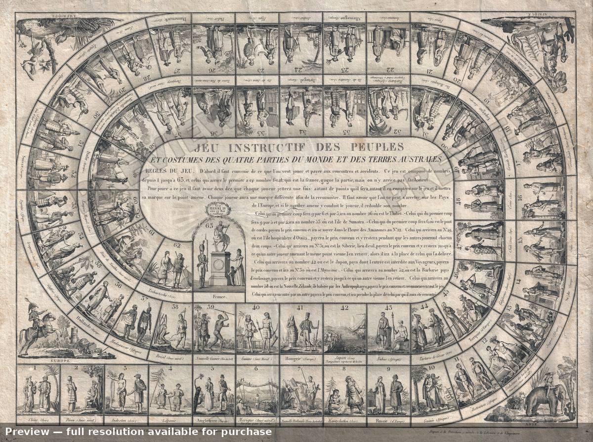 Antique map: Jeu Instructif, 1815, 1815