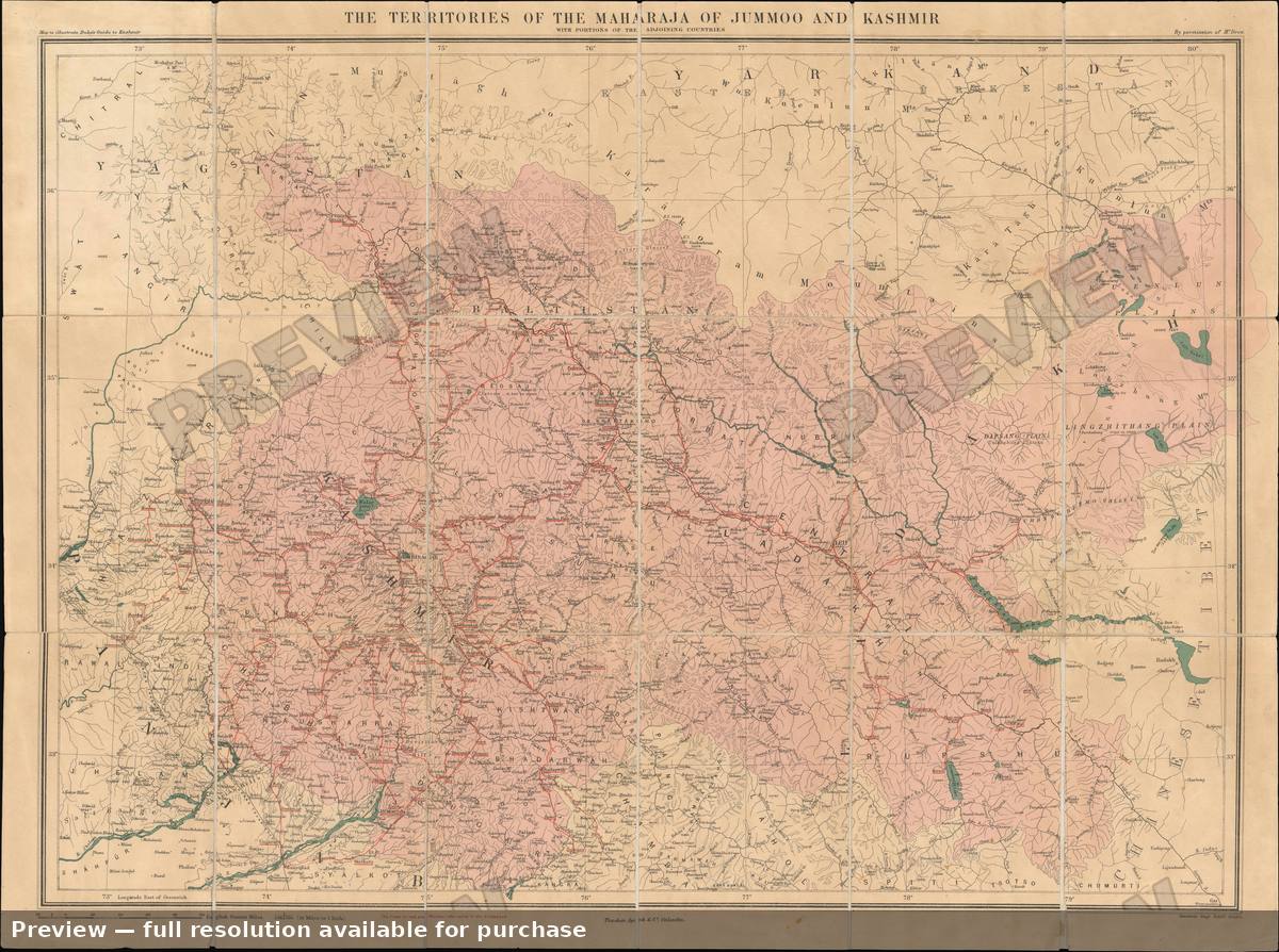 Antique map: Jummoo Kashmir, 1903, 1903
