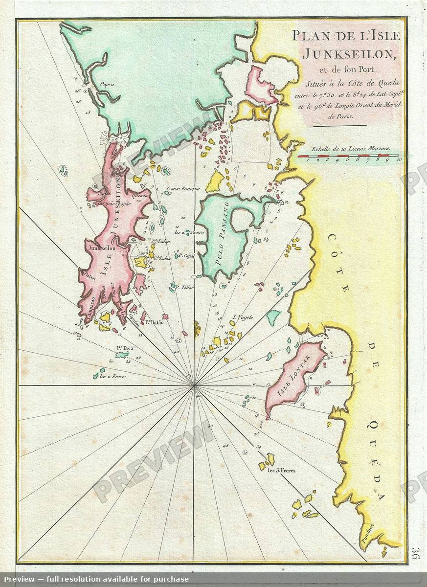 Antique map: Junkseilon, 1775, 1775