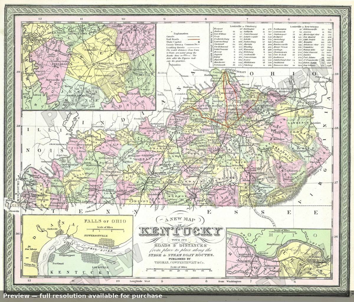 Antique map: KT, 1850, 1850