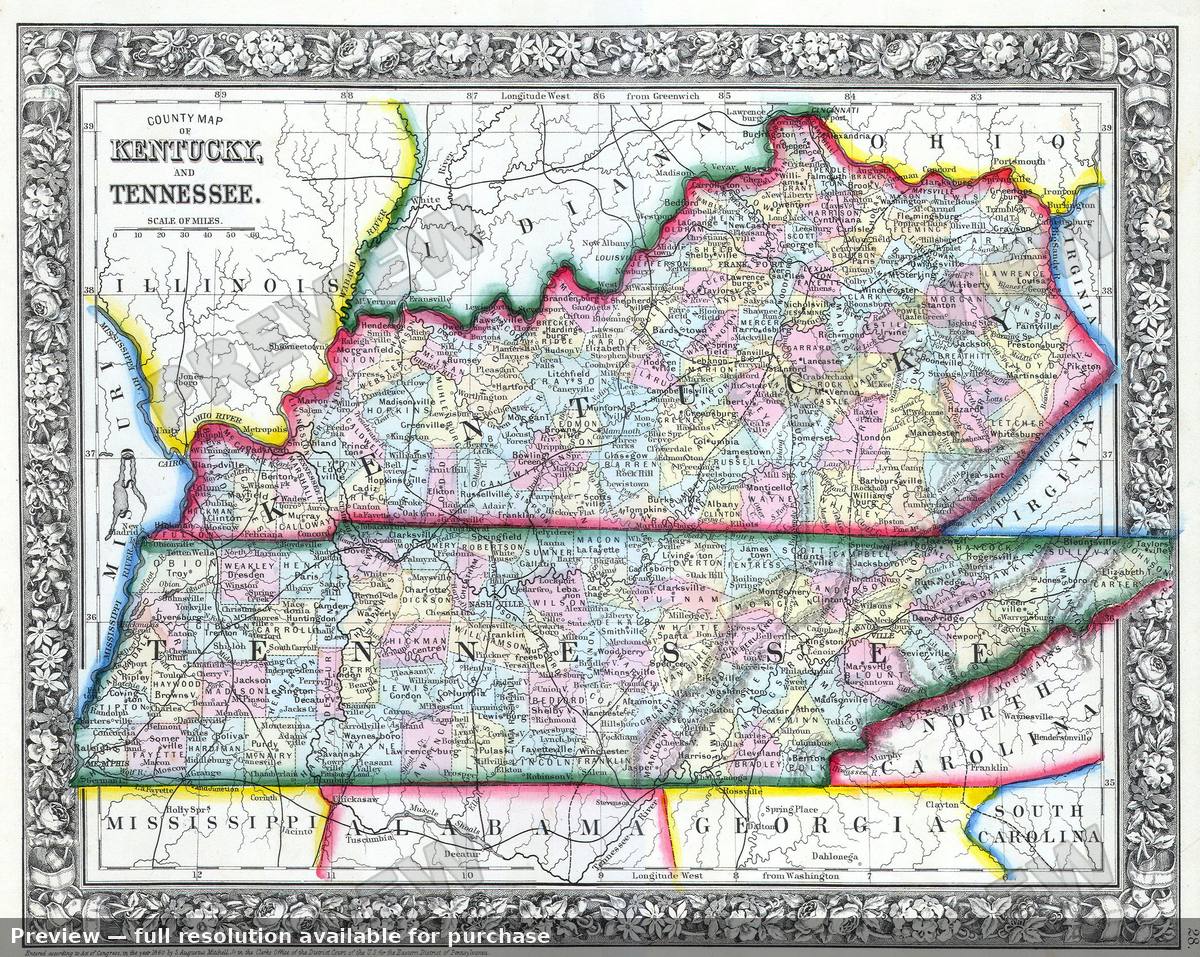 Antique map: KTTN, 1862, 1862