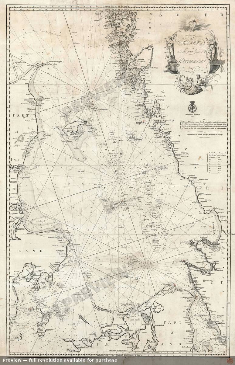 Antique map: Kattegatet, 1820, 1820
