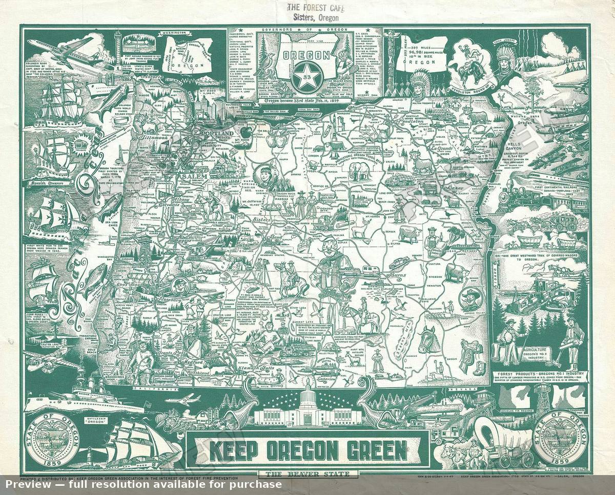 Antique map: Keep Oregon Green, 1967