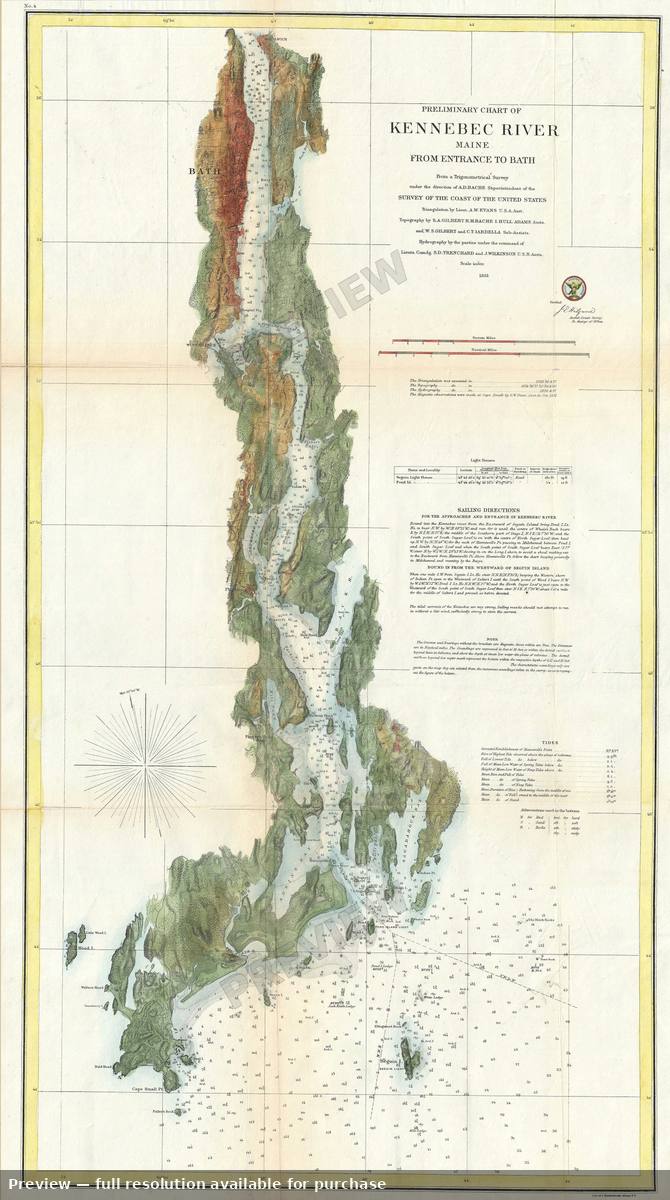 Antique map: Kennebec River, 1861, 1861