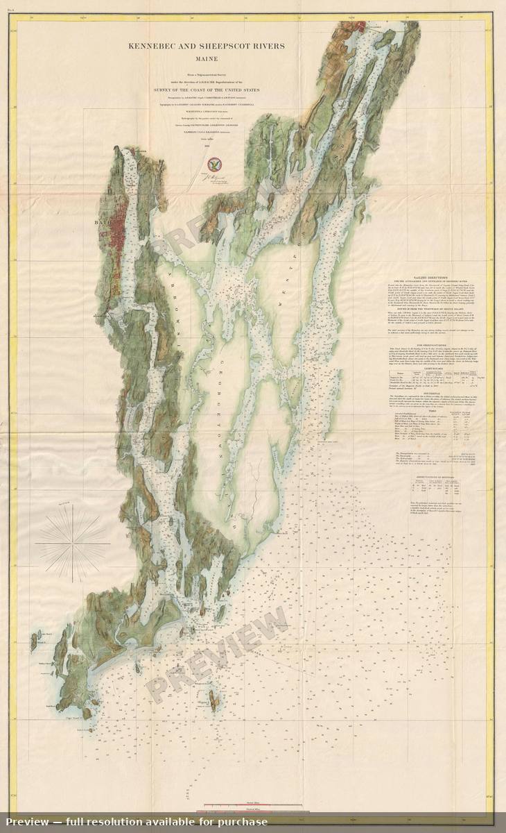 Antique map: Kennebec Sheepscot, 1862, 1862