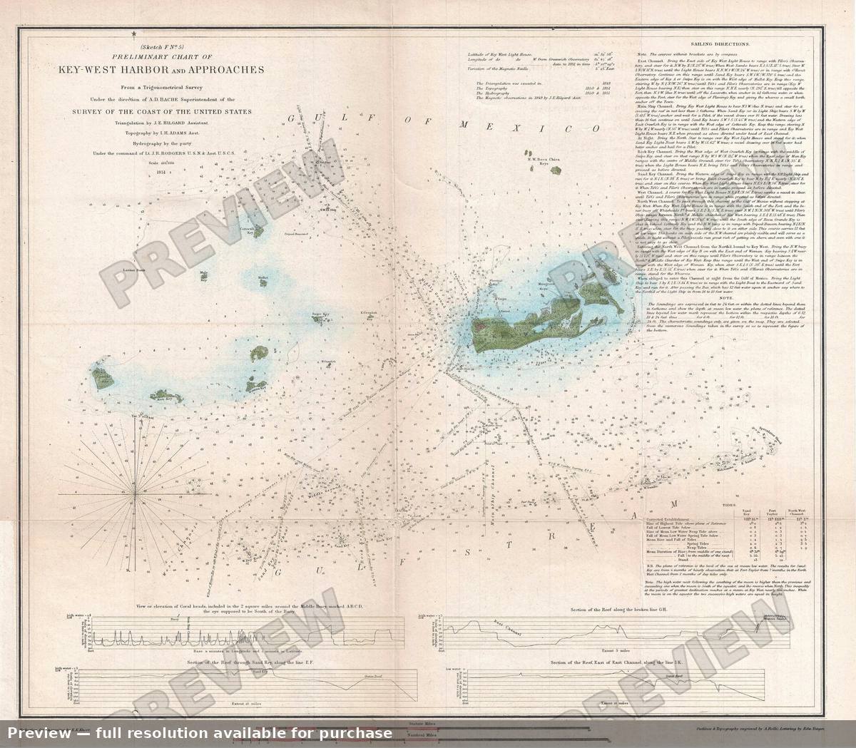 Antique map: Key West Harbor 2, 1851, 1851