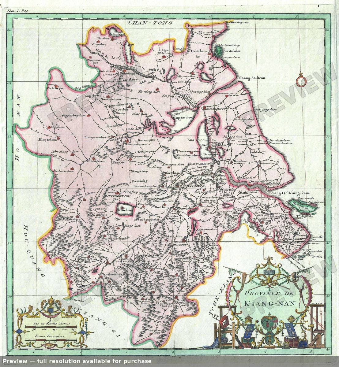 Antique map: Kiang Nan, 1737