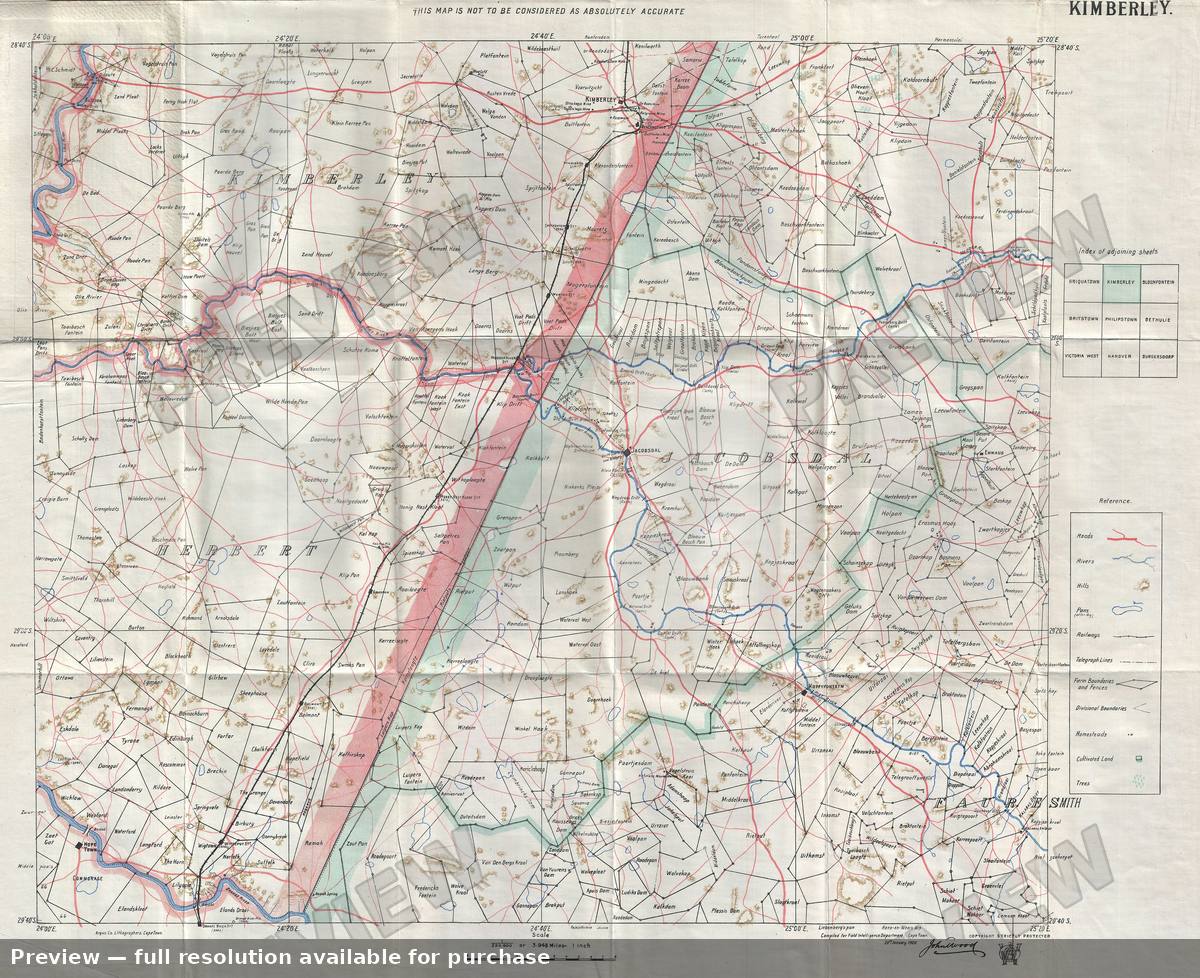 Antique map: Kimberley, 1900, 1900