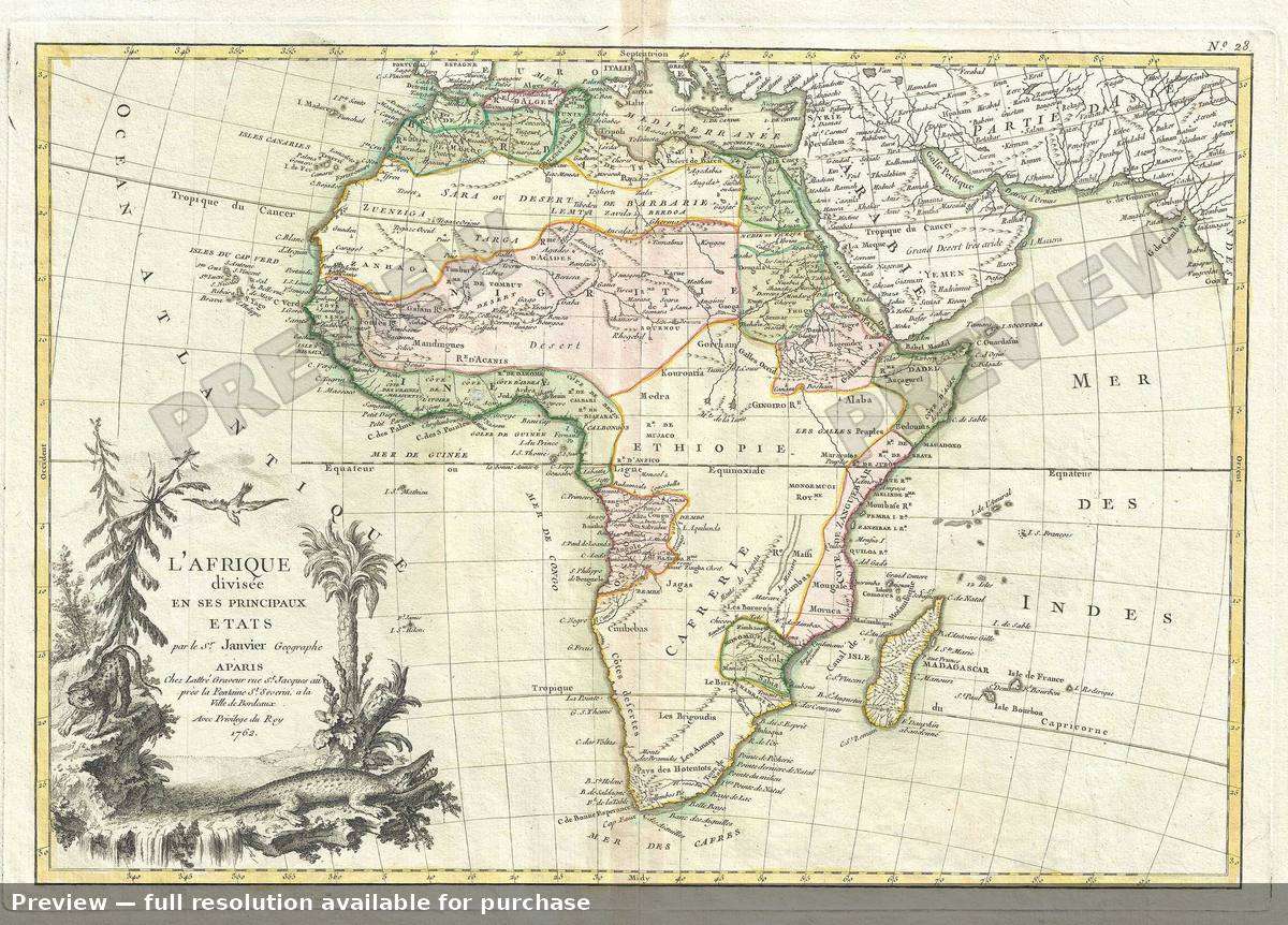 Antique map: L Afrique, 1862, 1862