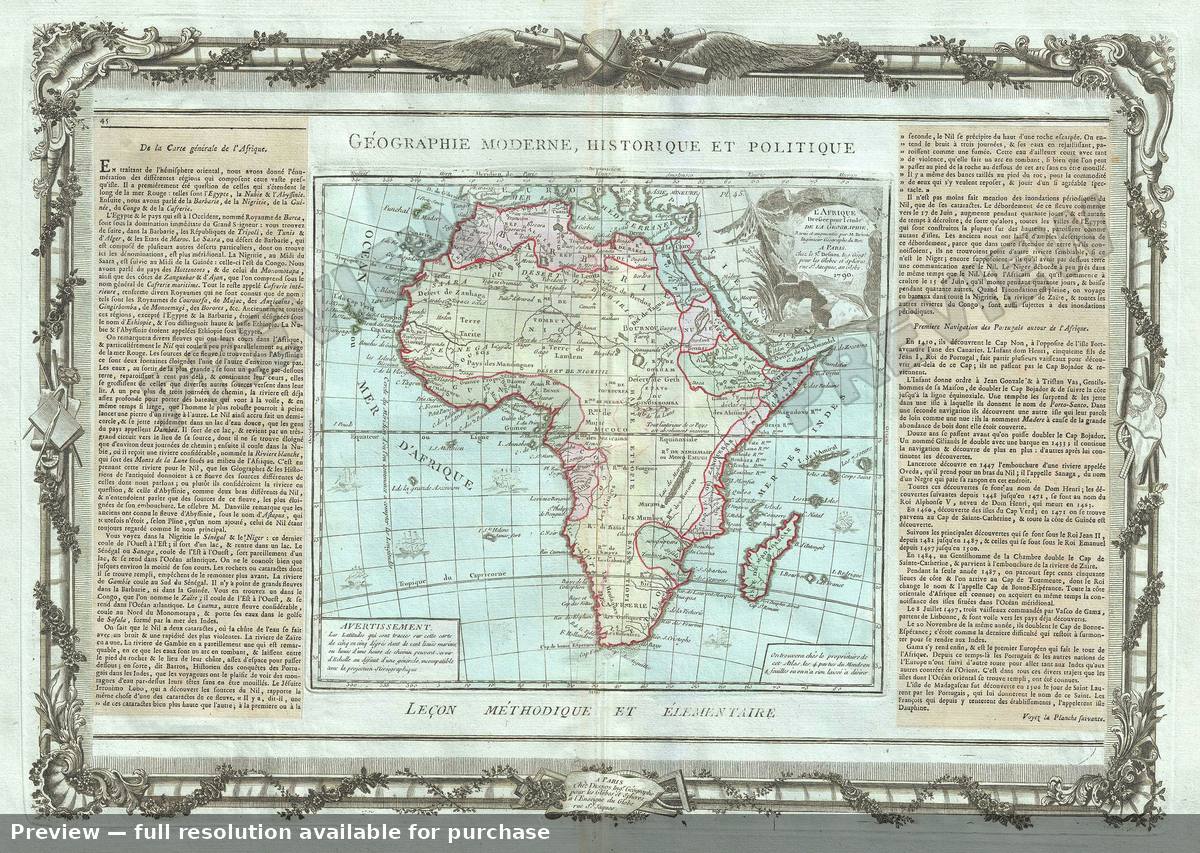 Antique map: L Afrique Dressee, 1786, 1786