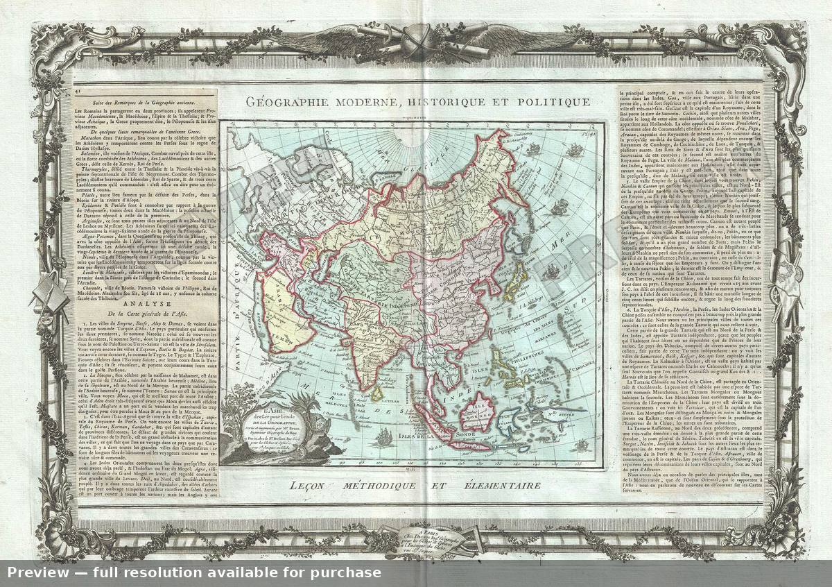 Antique map: L Asie, 1786, 1786