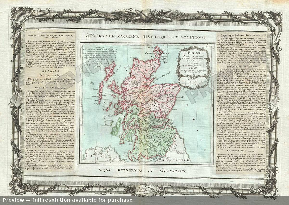 Antique map: L Ecosse, 1786