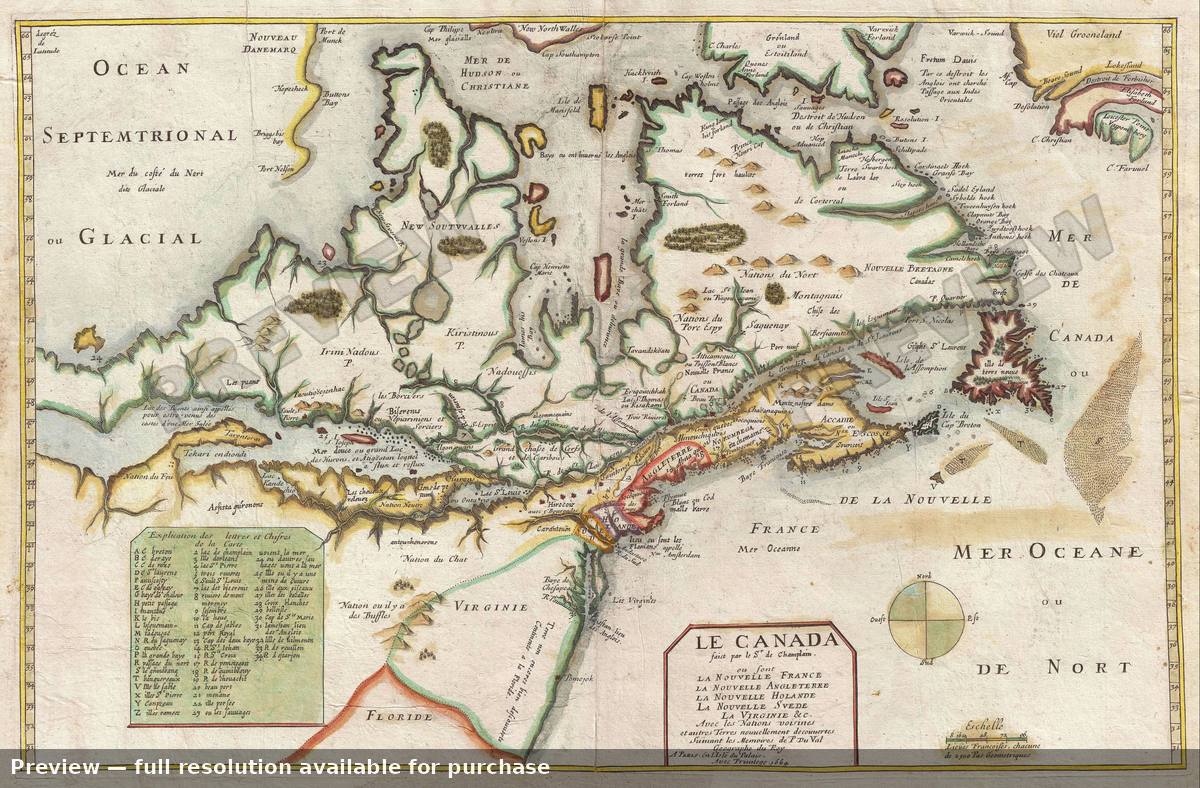 Antique map: La Canada, 1664, 1664