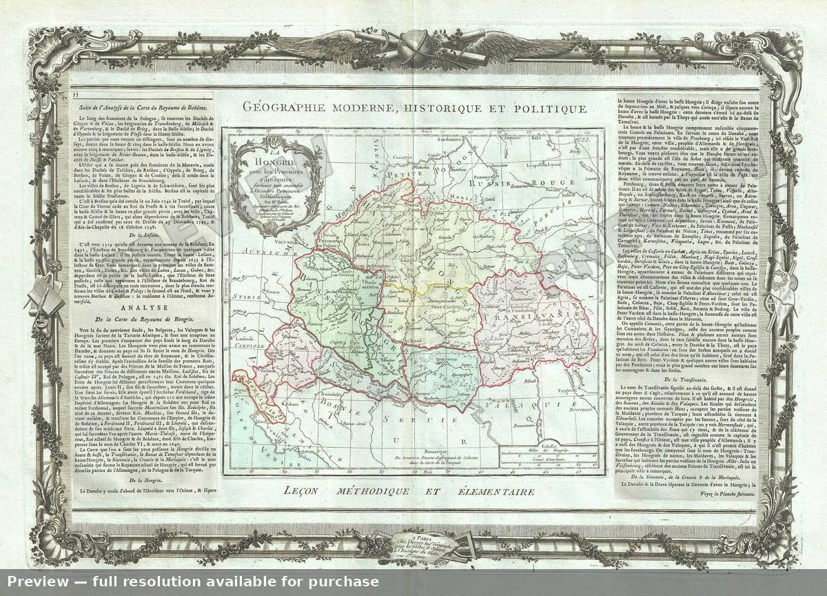Antique map: La Hongrie, 1786