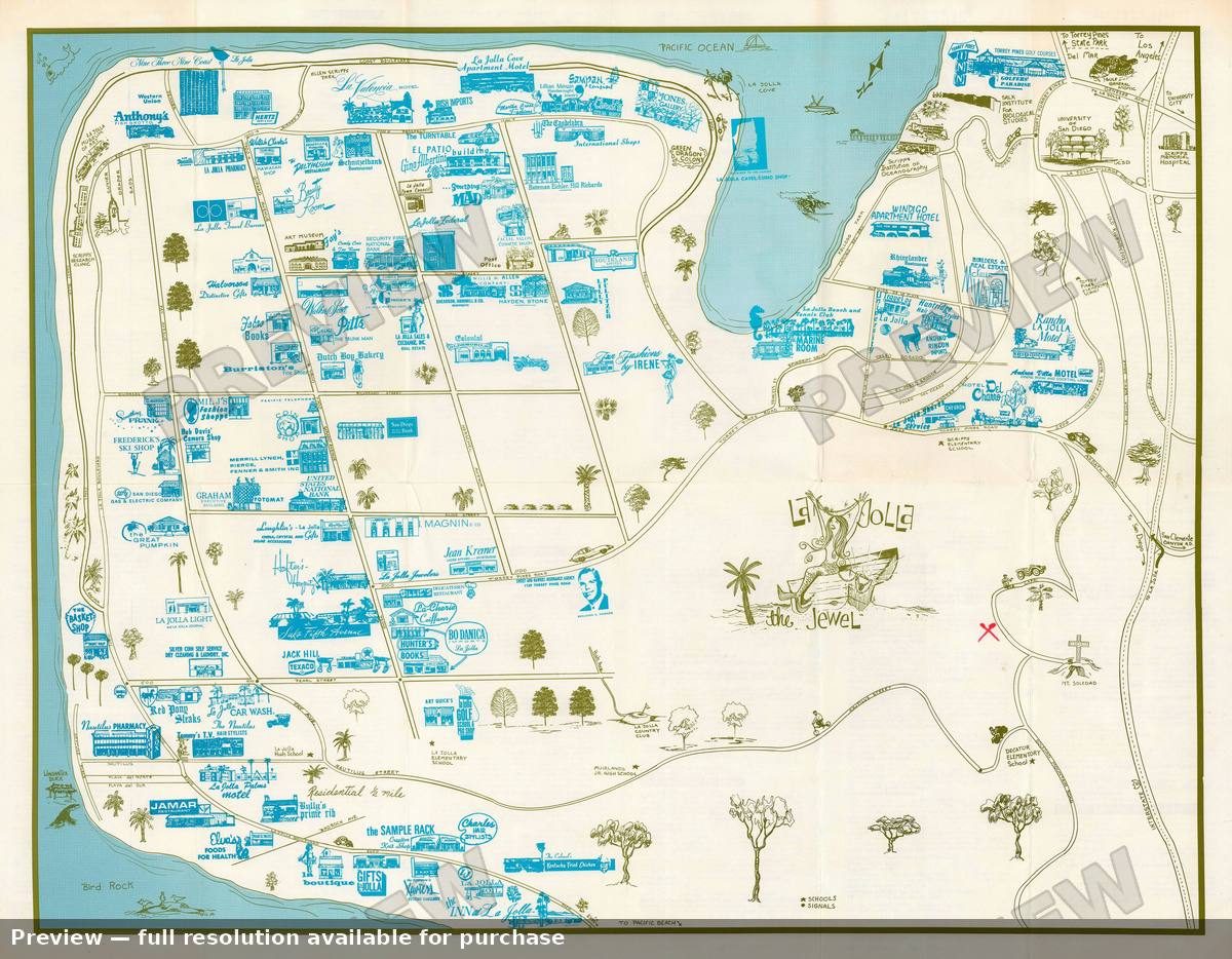 Antique map: La Jolla, 1968, 1968