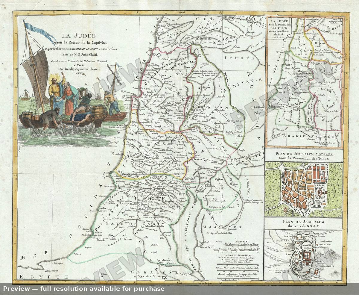 Antique map: La Judee Depuis, 1757, 1757