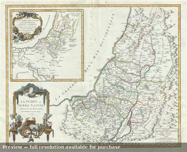 Antique map: La Judee Terre Sainte, 1757, 1757